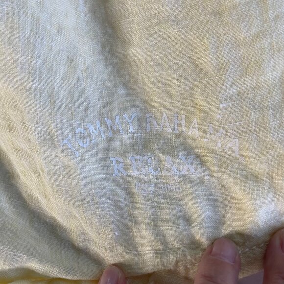 Tommy Bahama Men's Size XXL Yellow Linen Relax Fit Button-Up Long Sleeve Shirt - Picture 5 of 6